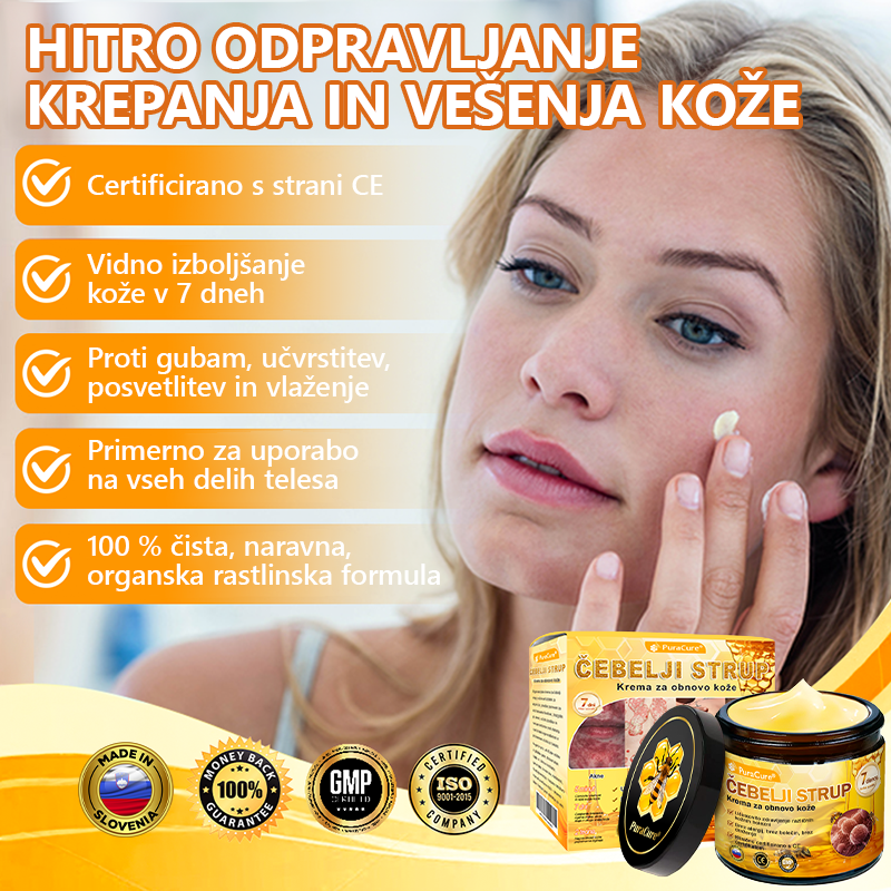 PuraCure® krema za obnovo kože s čebeljim strupom 🐝 | Naravno zdravljenje ekcema, luskavice, dermatitisa in draženja kože | Pomirjujoča in regenerativna formula 🔥