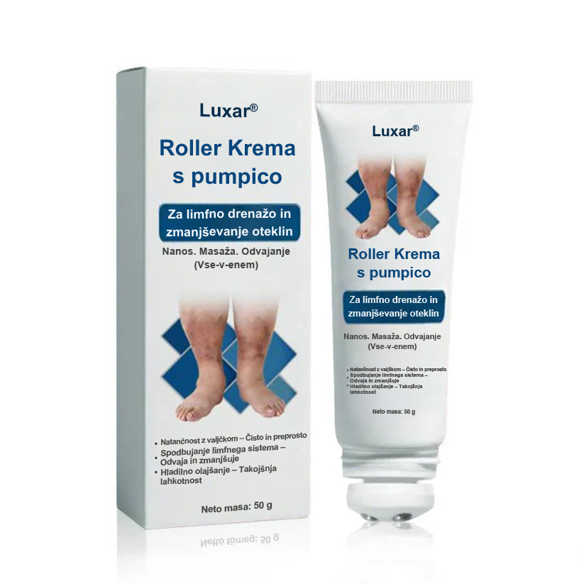 𝑳𝒖𝒙𝒂𝒓® Lymphatic Relief Roll-On – roll-on krema za otekanje nog, podporo limfni drenaži in lajšanje občutka težkih nog z masažno glavo 🌿❄️