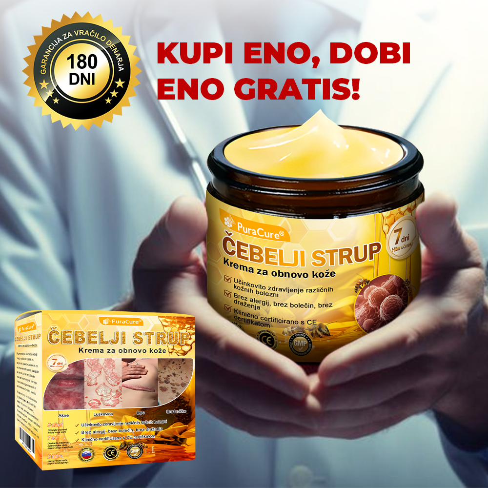 PuraCure® krema za obnovo kože s čebeljim strupom 🐝 | Naravno zdravljenje ekcema, luskavice, dermatitisa in draženja kože | Pomirjujoča in regenerativna formula  🔥
