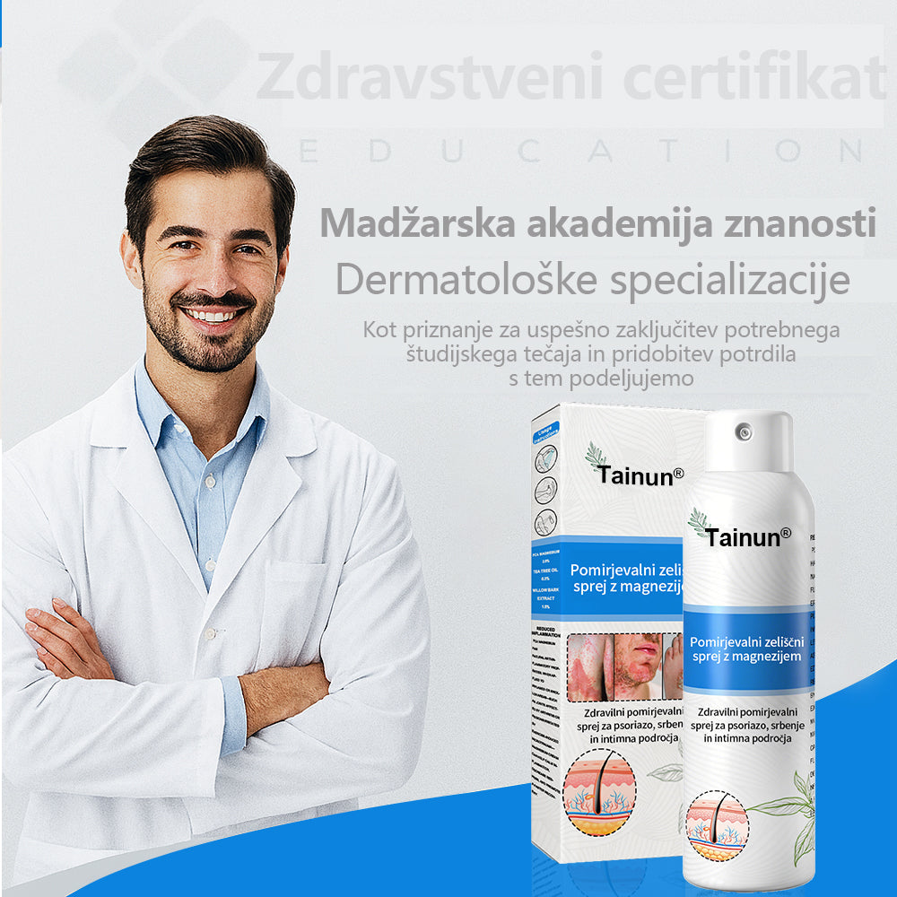 Tainun® Magnezijev zeliščni sprej ✅ CE certifikat – za zdravljenje luskavice (lajšanje luskavice in ekcemov, izboljšanje bakterijskih okužb genitalnega območja, zdravljenje aken in bradavic, lajšanje bolečin v sklepih in nevropatskih bolečin)✨