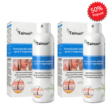 Tainun® Magnezijev zeliščni sprej ✅ CE certifikat – za zdravljenje luskavice (lajšanje luskavice in ekcemov, izboljšanje bakterijskih okužb genitalnega območja, zdravljenje aken in bradavic, lajšanje bolečin v sklepih in nevropatskih bolečin)✨