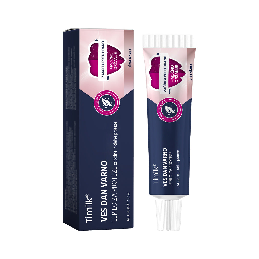 🌟 Timilk® Celodnevno Varno Lepilo za Proteze – Zanesljivost, Udobje in Svoboda za Tvoj Nasmeh 💎☀️