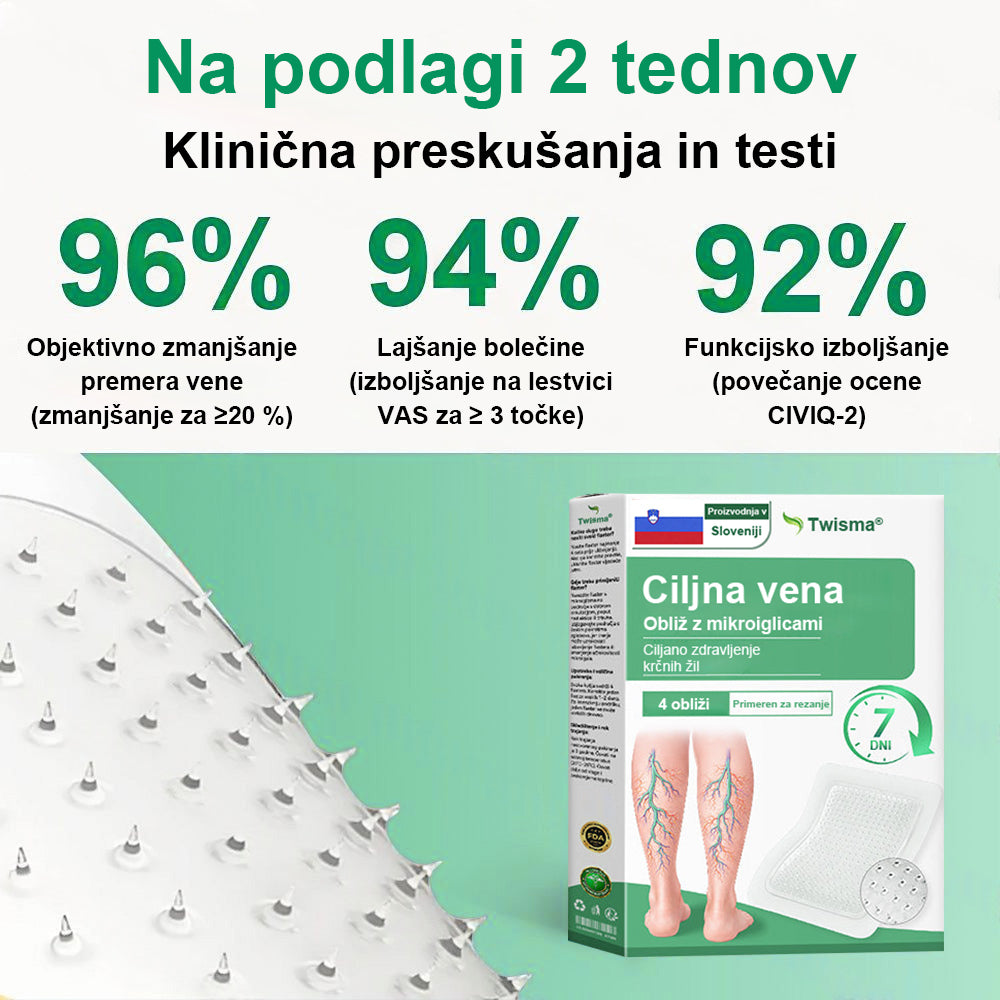 Posebna ponudba: do 70 % popusta! 🎁 Twisma® VeinTarget – napredni mikroobliž za krčne žile 🔥 96 % klinično dokazana učinkovitost ⚡ Vidni rezultati že v 7–14 dneh 🌿 Nežen podporni učinek za lažje in sproščene noge 🦵💪