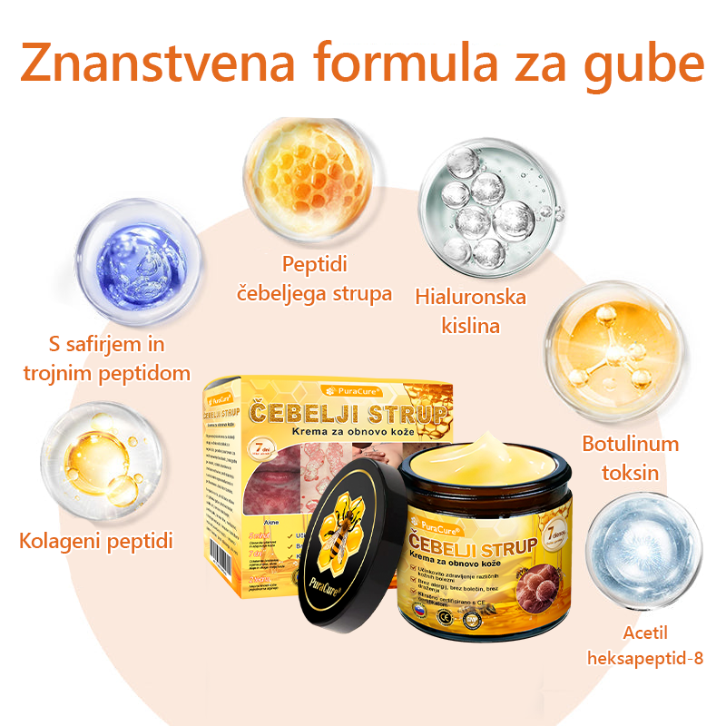 PuraCure® krema za obnovo kože s čebeljim strupom 🐝 | Naravno zdravljenje ekcema, luskavice, dermatitisa in draženja kože | Pomirjujoča in regenerativna formula  🔥