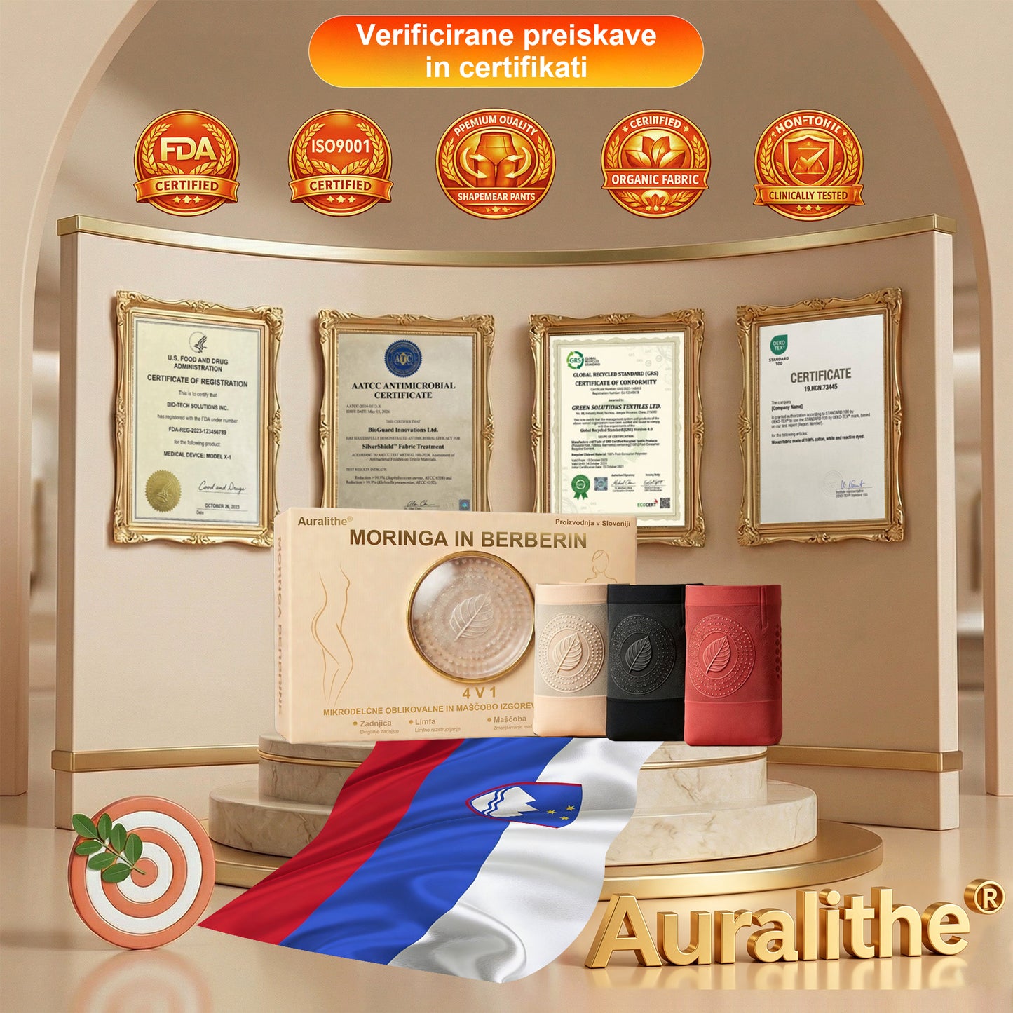 Auralithe® Termo oblikovalne hlače za kurjenje maščob | 4v1 oblikovanje telesa + kompresija | Zeolit & moringa + berberin tehnologija | 30-min dnevni učinek | ISO 9001 + GMP certifikat |  DO -70% POPUST 🔥