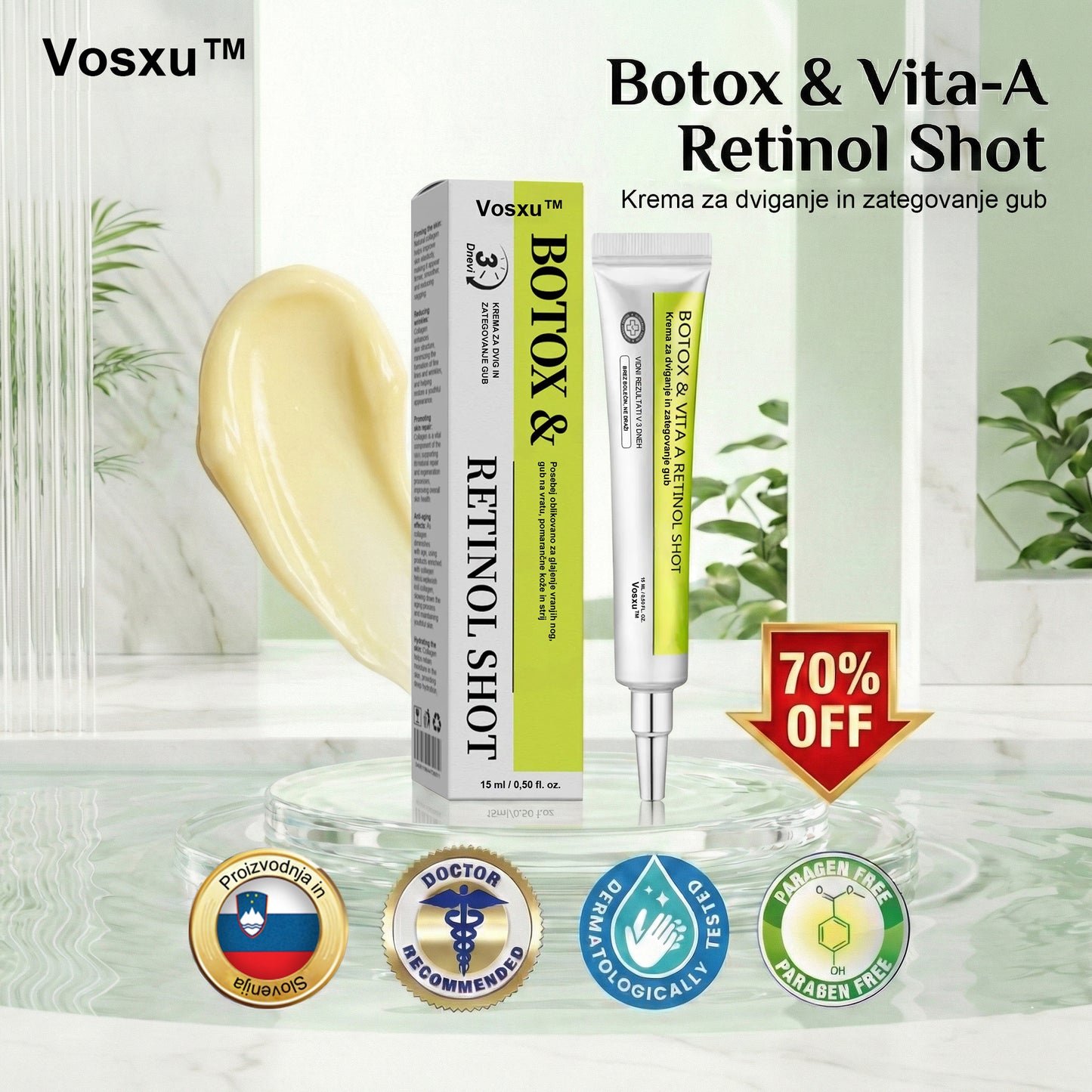 Vosxu™ Botox & Vita-A Retinol Shot serum za lifting gub ✨ – 💉 Mikro-Iglice | 💪 Peptidi z Učinkom Botoksa | 🌿 Retinol | ⚡ Vidni Rezultati v 3 Dneh