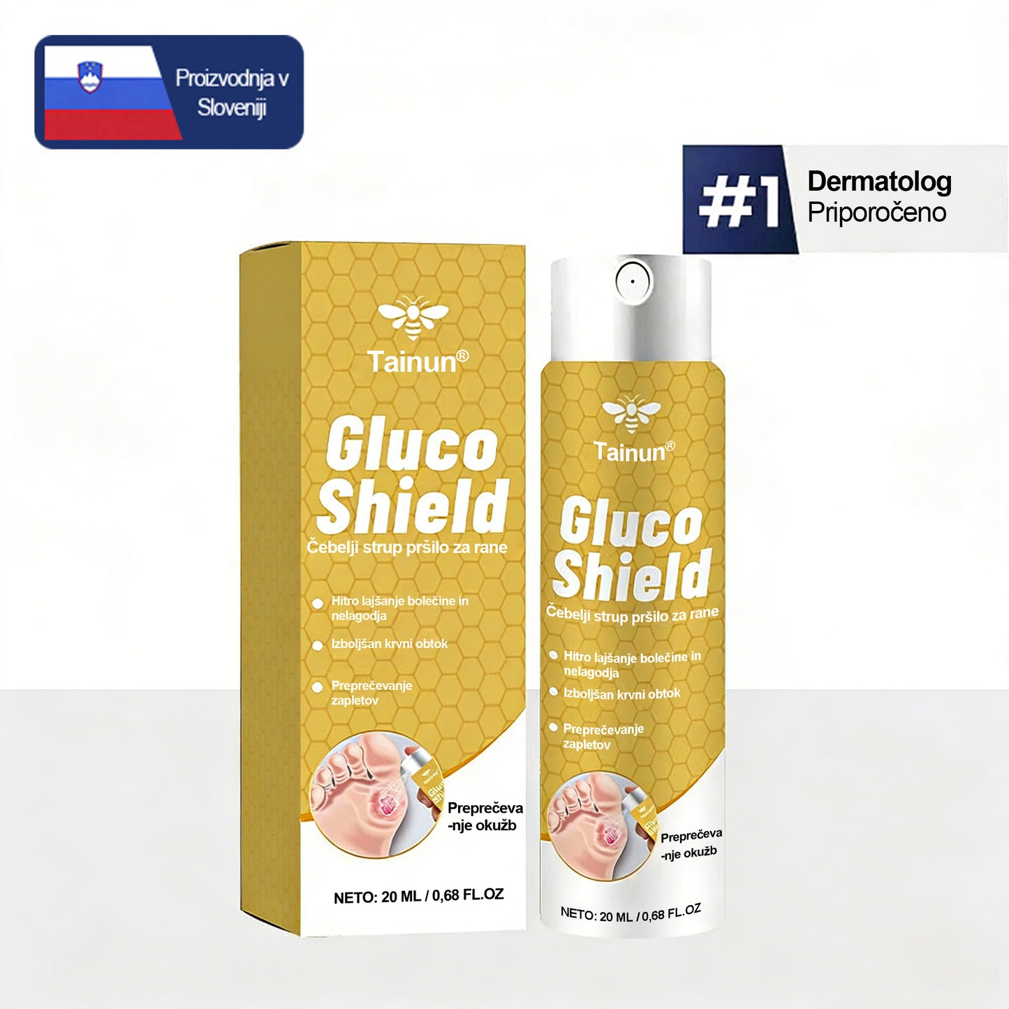 🏆 Najbolj prodajano 🔥 | Tainun® GlucoShield Čebelji strup pršilo za nego ran 🎉 Posebni časovno omejeni popust – ne zamudite!