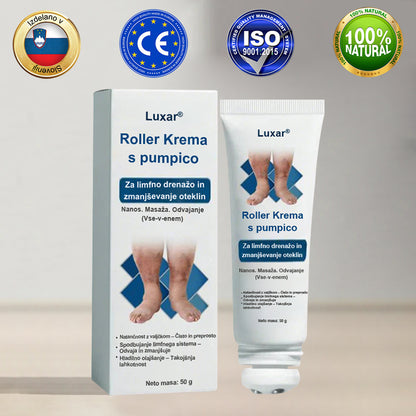 𝑳𝒖𝒙𝒂𝒓® Lymphatic Relief Roll-On – roll-on krema za otekanje nog, podporo limfni drenaži in lajšanje občutka težkih nog z masažno glavo 🌿
