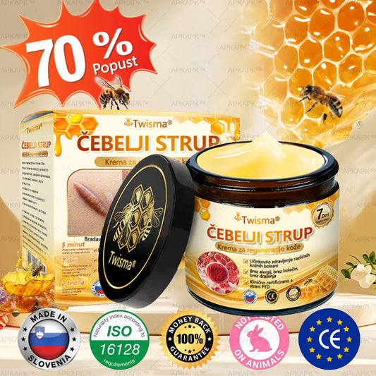 🐝🌷 Izdelano in poslano iz Slovenije – Twisma® Krema z naravnim čebeljim strupom za regeneracijo kože 🔥🔥 ZADNJI DAN – 80 % POPUST!