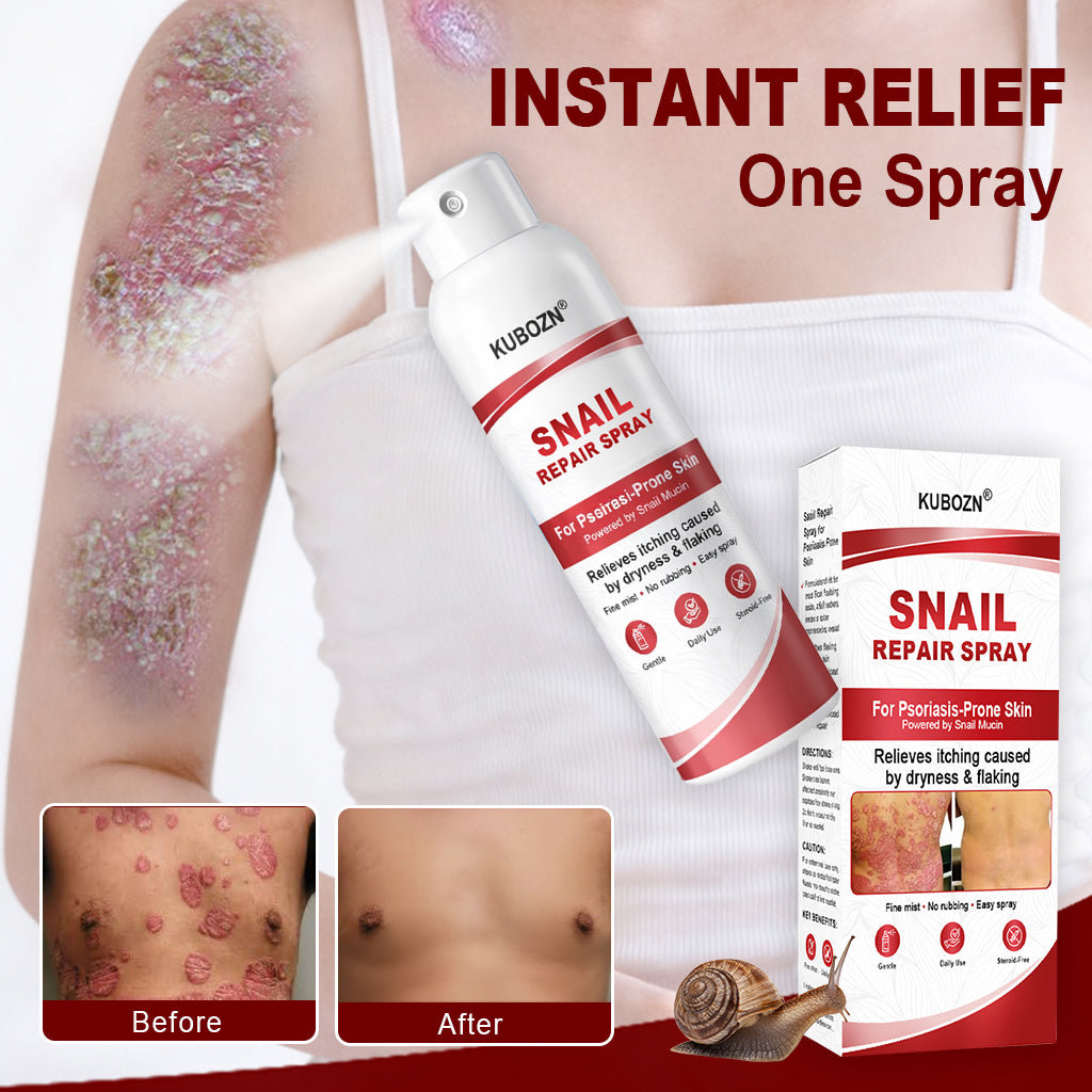 Tainun® Polžji Obnovitveni Sprej 🐌 – Omili srbenje, zmanjša luščenje in pomirja občutljivo kožo s psoriazo 🌿