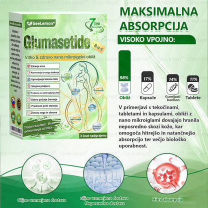𝐆𝐞𝑒𝐿𝑒𝐦𝐨𝐧® 𝐆𝐥𝐮𝐦𝐚𝐬𝐞𝐭𝐢𝐝𝐞 8 v 1 Hujševalni in zdravju namenjen nano obliž z mikroiglicami 🇸🇮 (Samo enkrat na dan, vidne spremembe že v 7 dneh) ✅