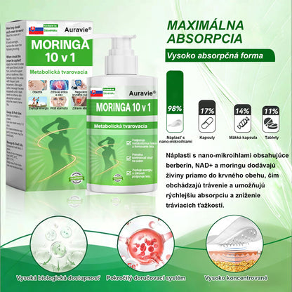 🇸🇰 Auravie® Moringa 10-v-1 Metabolický tvarujúci krém 🌸 | Transdermálna náplasť na podporu regulácie telesnej hmotnosti | Kontrola apetítu 🍽️ | Podpora spaľovania tukov 🔥 | Formovanie a spevnenie tela ✨