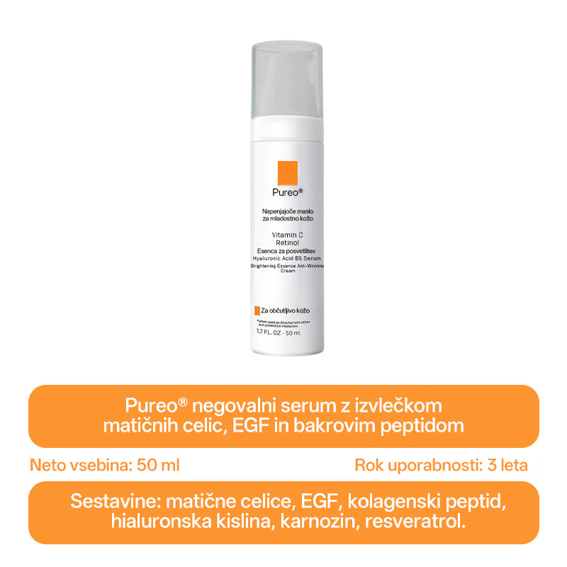 ✨ Pureo® revitalizacijska esenčna krema z matičnimi celicami, EGF in bakrovimi peptidi 💧 Spodbuja regeneracijo kože 🌿 Učvrsti in zgladi kožo ✨ Za bolj mladosten videz 💖