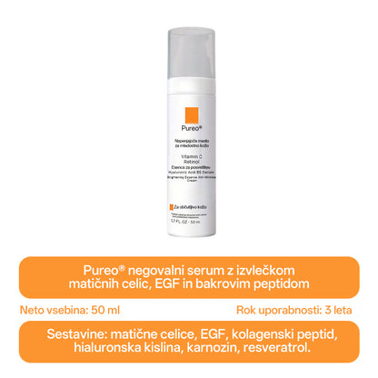 ✨ Pureo® revitalizacijska esenčna krema z matičnimi celicami, EGF in bakrovimi peptidi 💧 Spodbuja regeneracijo kože 🌿 Učvrsti in zgladi kožo ✨ Za bolj mladosten videz 💖
