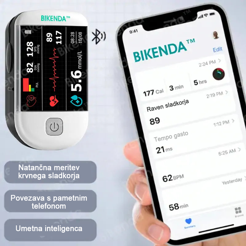 Bikenda™ Inteligentni večnamenski neinvazivni laserski merilnik glukoze v krvi  naslednje generacije [99,9 % natančnost]🚀