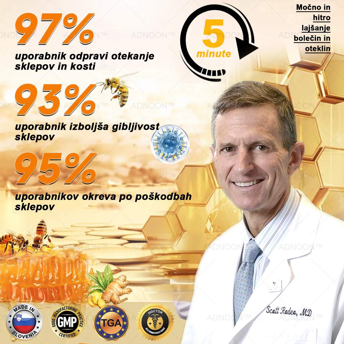ADNOON™ Krema za lajšanje bolečin in celjenje kosti z botulin toksinom in čebeljim strupom 🦴🐝