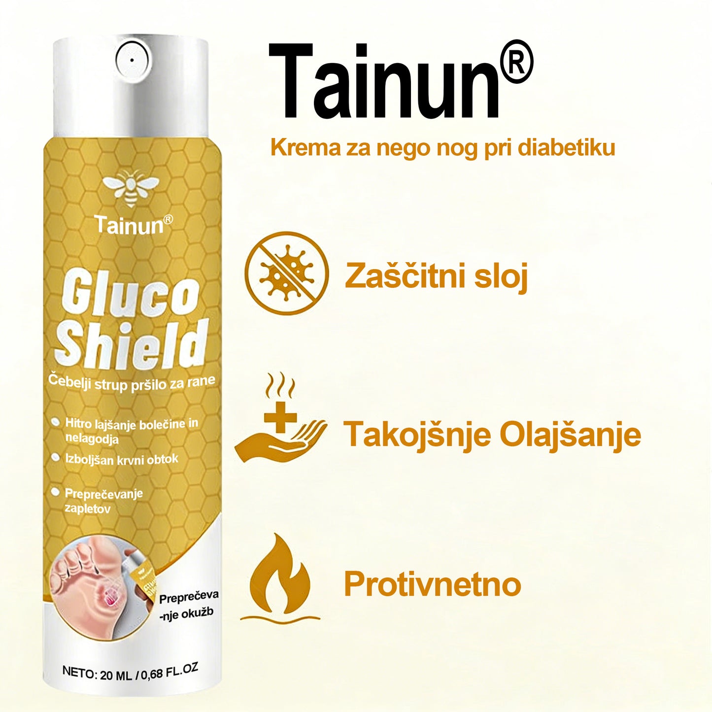 🏆 Najbolj prodajano 🔥 | Tainun® GlucoShield Čebelji strup pršilo za nego ran 🎉 Posebni časovno omejeni popust – ne zamudite!