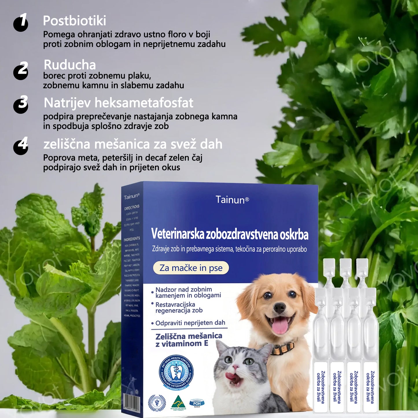 🐶🐱[🇸🇮 Uradna Trgovina] 𝐓𝐚𝐢𝐧𝐮𝐧® Oralna tekočina za podporo zobnemu in prebavnemu zdravju živali – svež zadah, odstranjevanje zobnega kamna in podpora regeneraciji dlesni ter stabilizaciji zob (za mačke in pse) – Danes 70 % popusta!