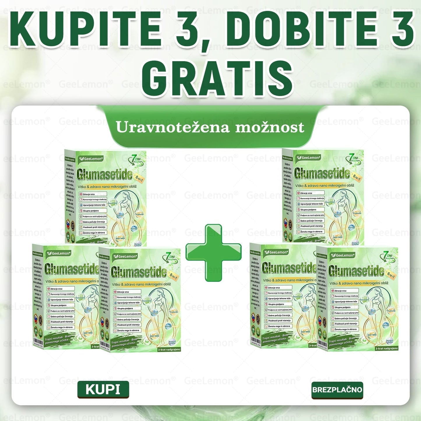 𝐆𝐞𝑒𝐿𝑒𝐦𝐨𝐧® 𝐆𝐥𝐮𝐦𝐚𝐬𝐞𝐭𝐢𝐝𝐞 8 v 1 Hujševalni in zdravju namenjen nano obliž z mikroiglicami 🇸🇮 (Samo enkrat na dan, vidne spremembe že v 7 dneh) ✅