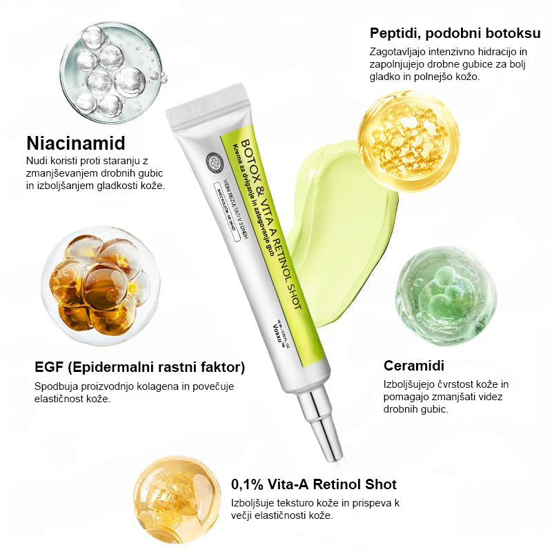 Vosxu™ Botox & Vita-A Retinol Shot serum za lifting gub ✨ – 💉 Mikro-Iglice | 💪 Peptidi z Učinkom Botoksa | 🌿 Retinol | ⚡ Vidni Rezultati v 3 Dneh