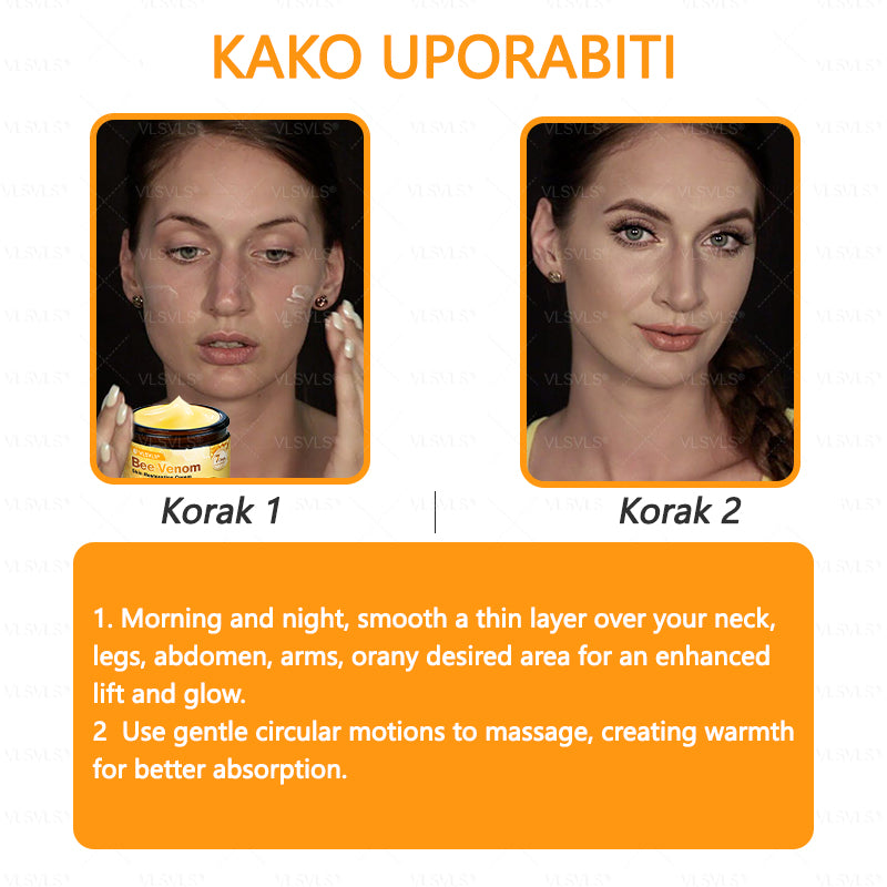✨ VLSVLS® Krema za obnovo kože s čebeljim strupom 🐝 Proti gubam & povešeni koži | 💆‍♀️ Učvrstitev telesa & regeneracija⚡ Vidni rezultati v 7 dneh | 💯 100% naravne sestavine |  ZADNJI DAN 80% CENEJE 🔥