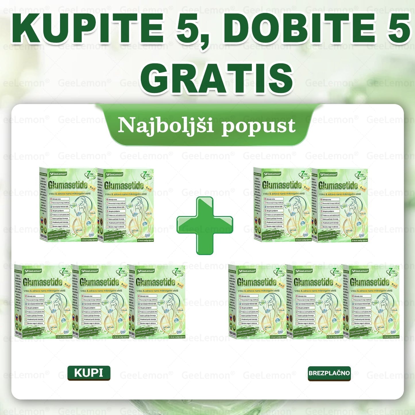 𝐆𝐞𝑒𝐿𝑒𝐦𝐨𝐧® 𝐆𝐥𝐮𝐦𝐚𝐬𝐞𝐭𝐢𝐝𝐞 8 v 1 Hujševalni in zdravju namenjen nano obliž z mikroiglicami 🇸🇮 (Samo enkrat na dan, vidne spremembe že v 7 dneh) ✅